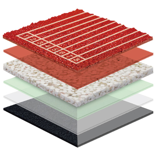 河北无缝预制型塑胶跑道非渗水TPR喷面方案二